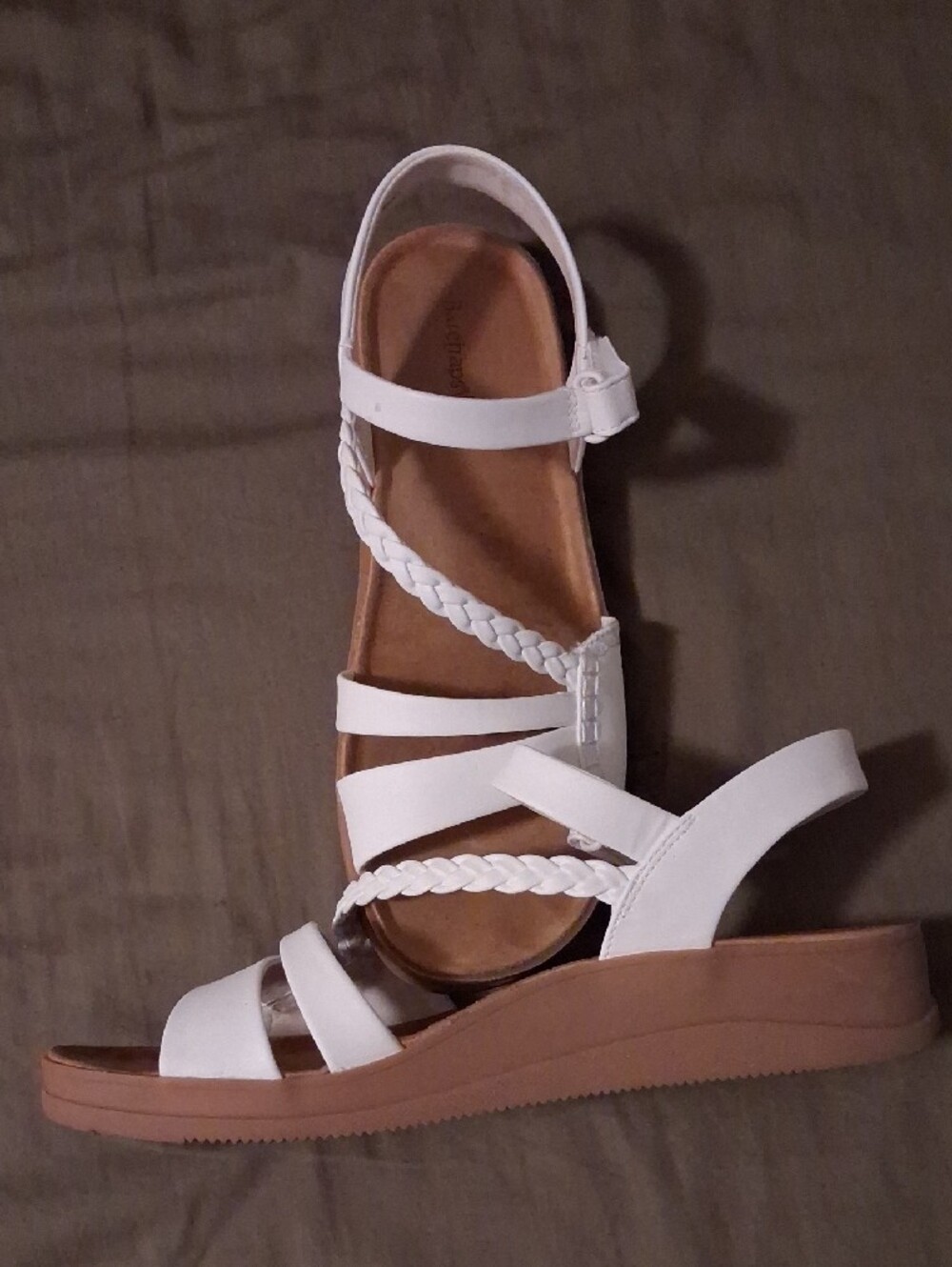 BareTraps White Braided Strap Slingback Sandals - Picture 3 of 4